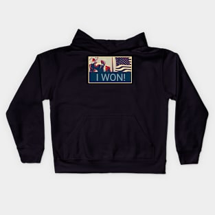 Donald Trump - I Won - Shepard Fairey style design Kids Hoodie